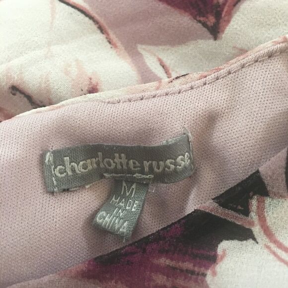 Charlotte Russe Lavender Floral Top Size M - Picture 4 of 4